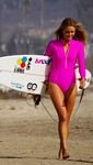 pic for Girl In Pink Surfing Suit 